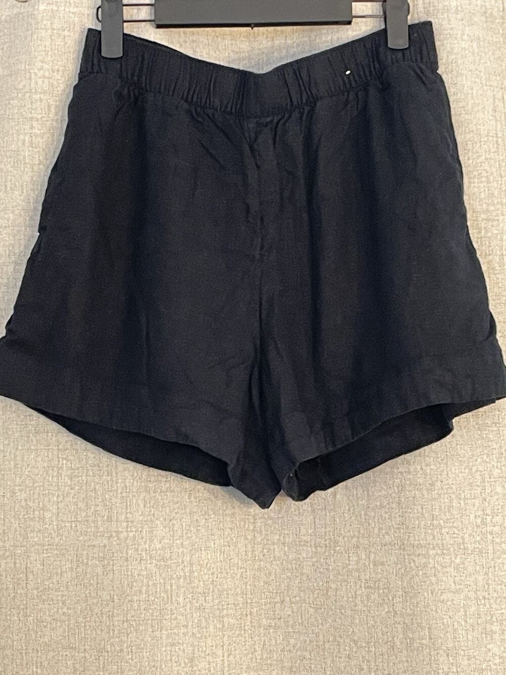 Abercrombie & Fitch A&F Linen Collection High Rise Shorts Blue Sz Medium